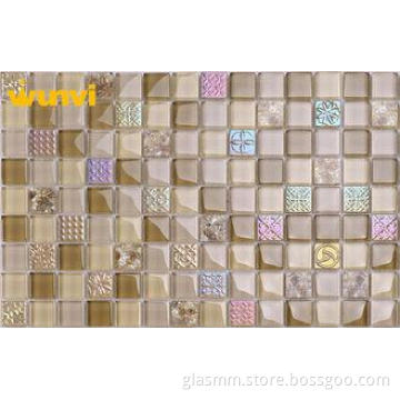 OEM Living Rroom Giltter Colourful Mosaic Tiles With Square